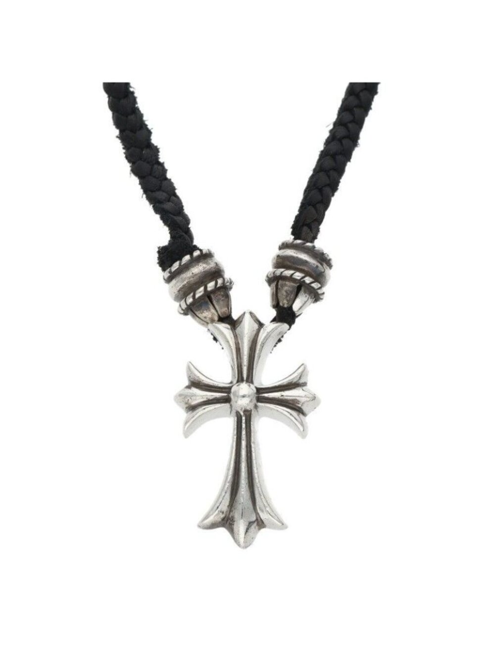 Chrome Hearts CH CL Small CH Cross Crimp Silver Necklace